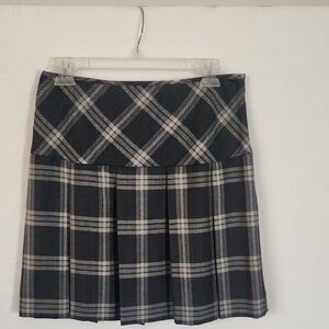 Gianni Bini Black and Gray Plaid Mini Skirt